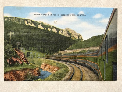 #ad #ad N874 Vintage Postcard North Coast Limited Train Bozeman Pass Montana MT $3.99