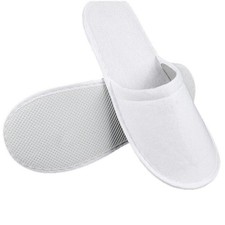 10 Pairs Spa Hotel Guest Slippers Closed Toe Towelling Disposable Terry Style