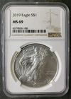 2019 $1 American Silver Eagle Dollar NGC MS69