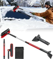 4-in-1 Snow Brush Ice Scraper with Telescoping Handle SUV Car Winter Tool ❄️🚗