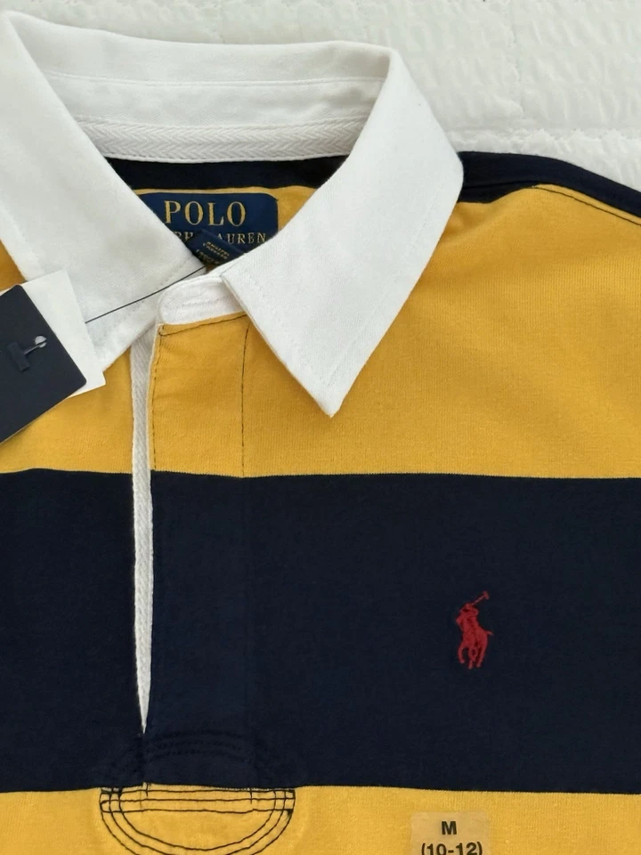 Polo Ralph Lauren Niño’s The Iconic Rugby Polo Amarillo Azul Marino Talla Mediana Foto 2 de 4