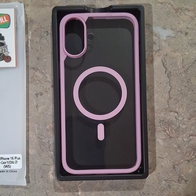 TAURI Magnetic Transparent Clear Pink Back Case for Apple iPhone 16 Plus