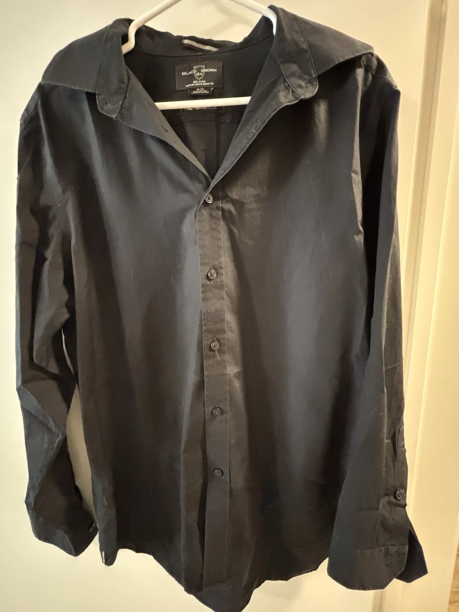 Black Brown 1826 Slim Solid Dress Shirts for Men | eBay