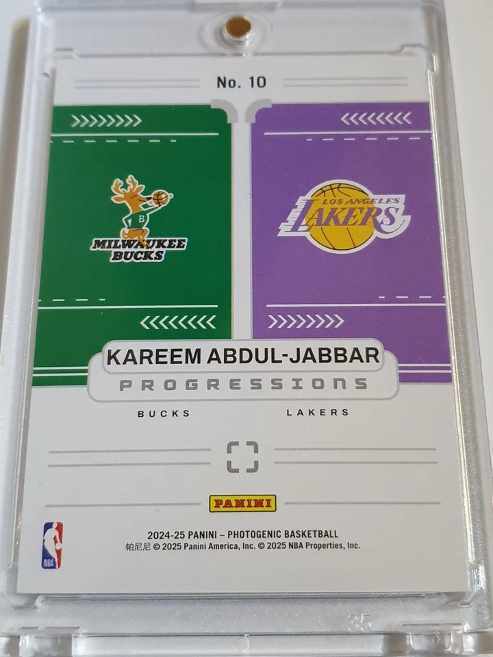 2024 Fotogénico Kareem Abdul-Jabbar #10 DIAMANTE/75 Holo progresiones - Raro Foto 3 de 3