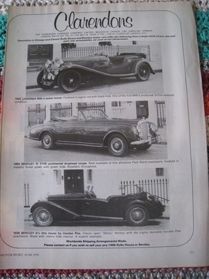 CLAREDONS CARRIAGE COMPANY LTD LAGONDA M45 BENTLEY R TYPE VA 1979 WERBEDATEI 60