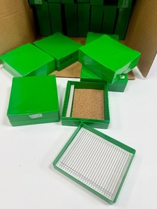 25 Space Microscope Slide Box 20 Pc Lot All Used But Usable - Grab Bag Lot