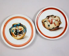Hutschenreuther Lot of 2 Mini Plates SW Pottery Design Mesa IPA Show 1989 3.75"