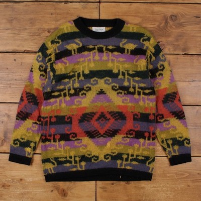 Vintage United Colors Of Benetton Pullover Pulli M Damen 90er Wollmischung Grün
