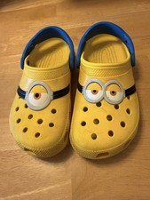 Crocs Minions Kids Clog Yellow Blue Cartoon Eyes Logo US Size J3