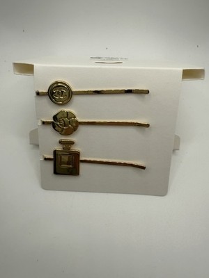 Christian Dior GWP Hair Pins Clips Set of 3 Gold Tone Brand New In Box
