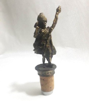 Vintage Dewar's 12 Scotch Whisky Pewter Cork Bottle Stopper Scottish Highlander