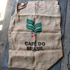 Coffee Bag Jute Burlap Sack Authentic Cafe Do Brasil Brazil very good condition