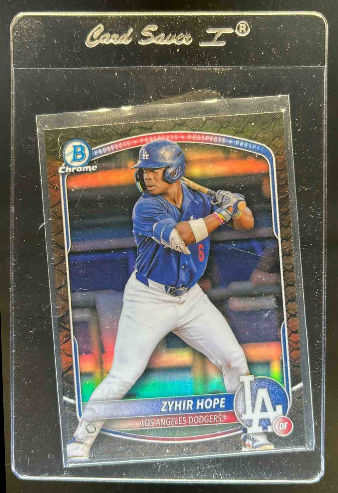 2025 Bowman Zyhir Hope Chrome Prospects Reptilian Refractor #BCP-2 Dodgers
