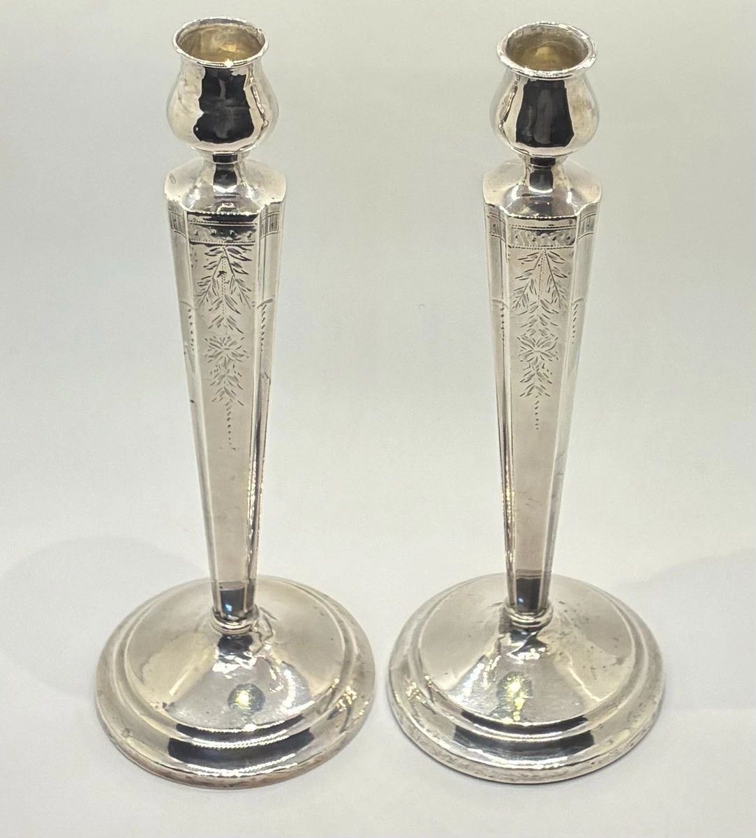 1900-1940 Antique US Sterling Silver Candlesticks & Candelabras