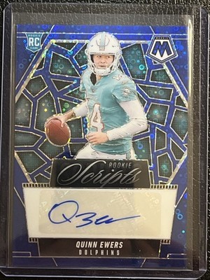 2025 Panini Mosaic No Huddle Blue Quinn Ewers RC Rookie Scripts Auto RS-QES
