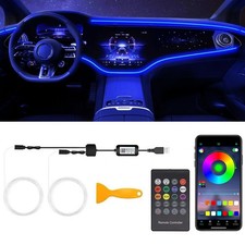 Interior Car LED Strip Lights with Wireless APP  Remote Control, RGB 2 in 1 Car