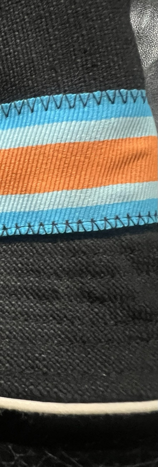 KANGOL GRITTY CANVAS BUCKET HAT LARGE BLACK WITH BLUE, ORANGE AND WHITE STRIPE image 8
