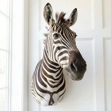 NEW! HQ BURCHELL AFRICAN TROPHY ZEBRA SHOULDER MOUNT | TAXIDERMY SAFARI MOUNT