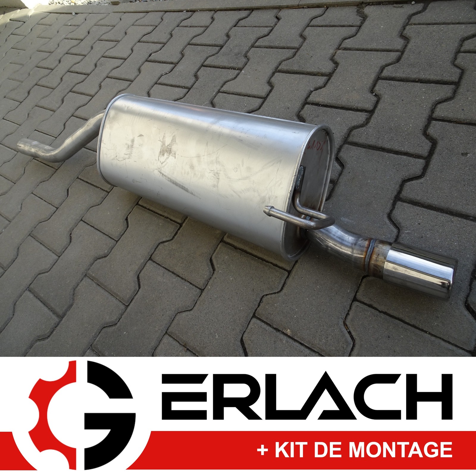 Silencieux arriere KLARIUS 5881 pour Alfa Mito et Fiat Grande Punto 1.4 T-Jet en acier alumine