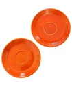 Vintage Fiestaware 6" Saucer Plate Radioactive Red Orange Set of 2 Rare