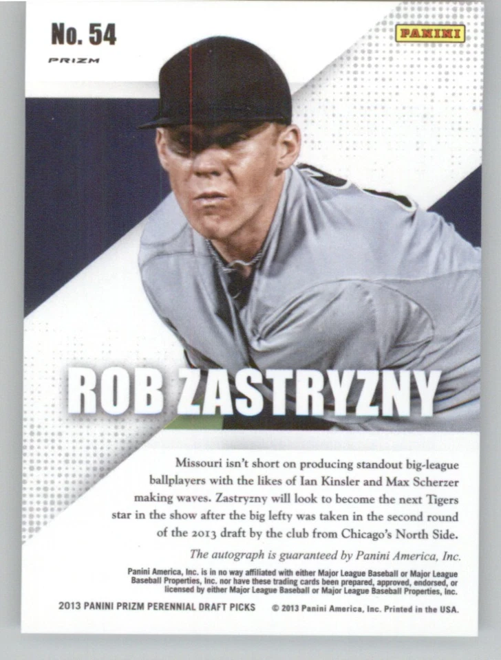 2013 Prizm Draft Picks #54 Rob Zastryzny Prospect Signatures Prizms - Image 2 of 2