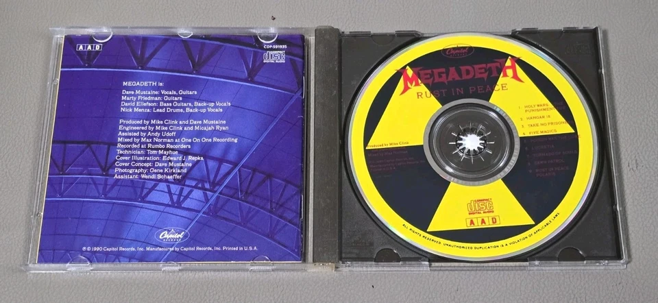 1990 Megadeth - Rust In Peace CD 1st US Press - Capitol Records - Image 3 of 4