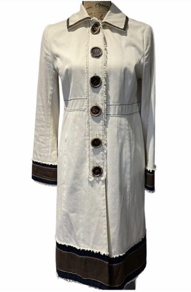 Women Boden Coat White Cotton 38 / M / 46