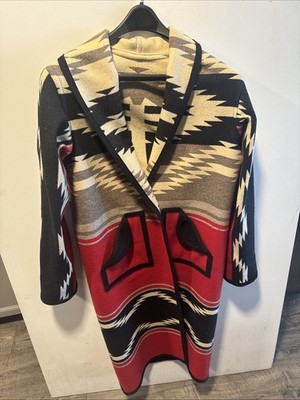 Vintage Reversible Pendleton Native Pattern Conch Button Coat 48 x21 
