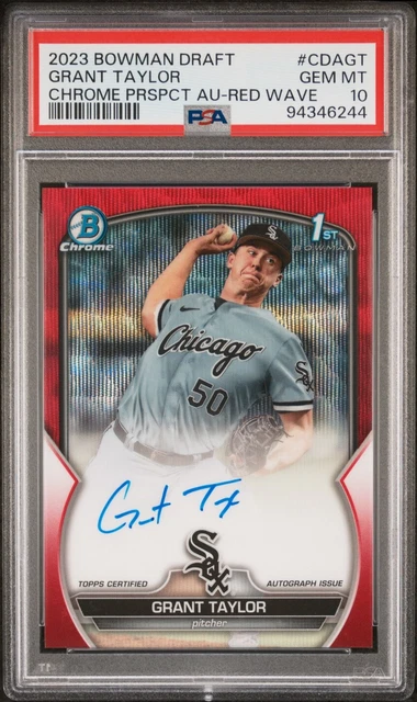 2023 Bowman Draft Red Wave Auto /5 PSA 10 gem mint GRANT TAYLOR