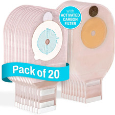 Colostomy Bags 20 PCS, One-Piece Pouching Ostomy Bags, No Mess Ostomy Supplies f