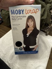 Moby Classic Wrap Baby Carrier 1001 Cotton Black Baby wrap for 8-33 lb baby