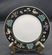 Gorgeous FITZ & FLOYD Chinoiserie Bread Plate Pagoda Bonsai Cherry Blossom Crane