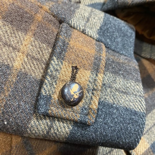 Vintage Pendleton Jacket Brown Plaid Wool USA 50s Car Coat Large Faux Fur Collar - Picture 19 of 23