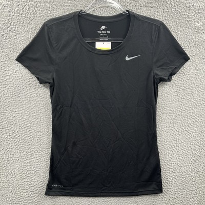 Nike Dri FIT Shirt Women Small Black Legend Training Tee Athletic Lightweight 0e