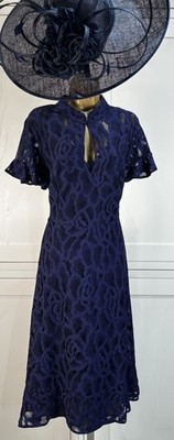 Phase Eight UK 16 marineblau Mutter Braut Bräutigam Gast Rennen Party Hochzeit Kleid Event