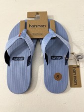 Hari Mari Dunes Sky Blue Men Size 8 Boat Safe Waterproof Flip Flops Sandals NWT