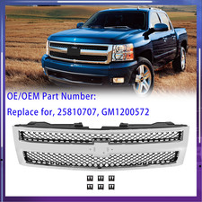 For Chevrolet Silverado 1500 2007-2013 Front Bumper Grille Wblack Insert Trim