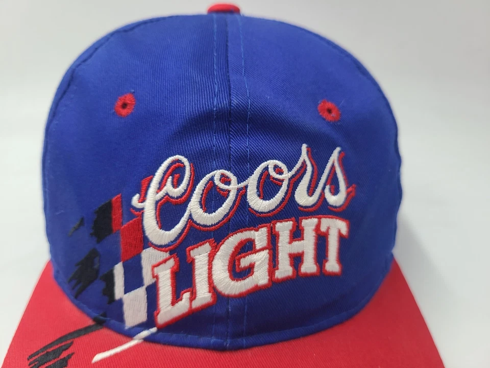De colección Sterling Marlin Coors Light Race Day Snapback Gorra Gorra NASCAR Azul Rojo Foto 4 de 4