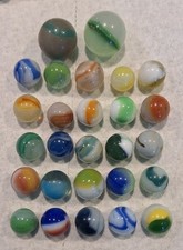 Lot Of 27 Vintage Marbles WV Swirl,akro,jabo,cac,peltier