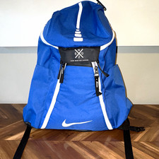 Nike Elite Quad Zip Basketball Backpack Blue/Black/White Logo, Padded Straps