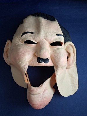 Vtg Laurel & Hardy Halloween Mask 1993 Oliver Hardy Larry Harmon Pictures *20FB