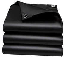 12x24FT Tarps Heavy Duty Waterproof,16 Mil Large Heavy 12*24FT Black-16 Mil