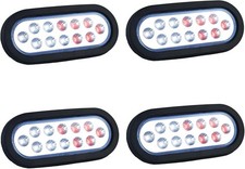 6 Inch Oval Dual Revolution Led Tail Lights Red Stop Turn Tail Lights White Back 6 Inch Oval Dual Revolution Led Tail Lights Red Stop Turn Tail Lights White Back
