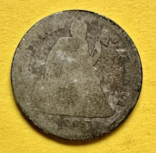 1890 Seated Liberty Dime. 90% Silver.  ￼Good Condition. Charity Auction.