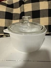 VTG PYREX OPAL WHITE CASSEROLE DISH #473             1 Quart