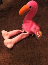 New Mint Condition TY Beanie Baby "PINKY" The Flamingo February 13, 1995