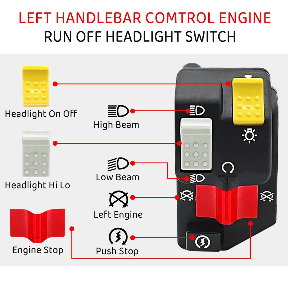 Interruptor de control arranque y parada faro para Honda TRX200SX FourTrax 200 1986-88 Foto 3 de 4