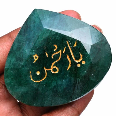 838 Cts Natural Emerald Hand Carving Work Pear Cut Size GRS Certified Gemstone - Image 1 of 4