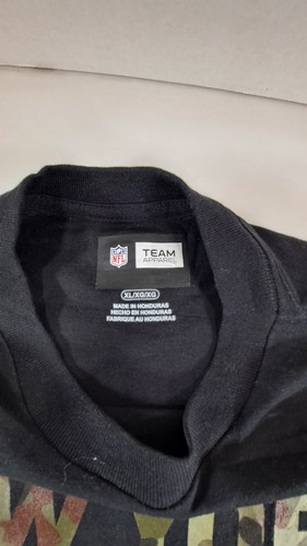 New York Jets XL Black T-Shirt NFL Team Apparel Camo - Picture 2 of 2