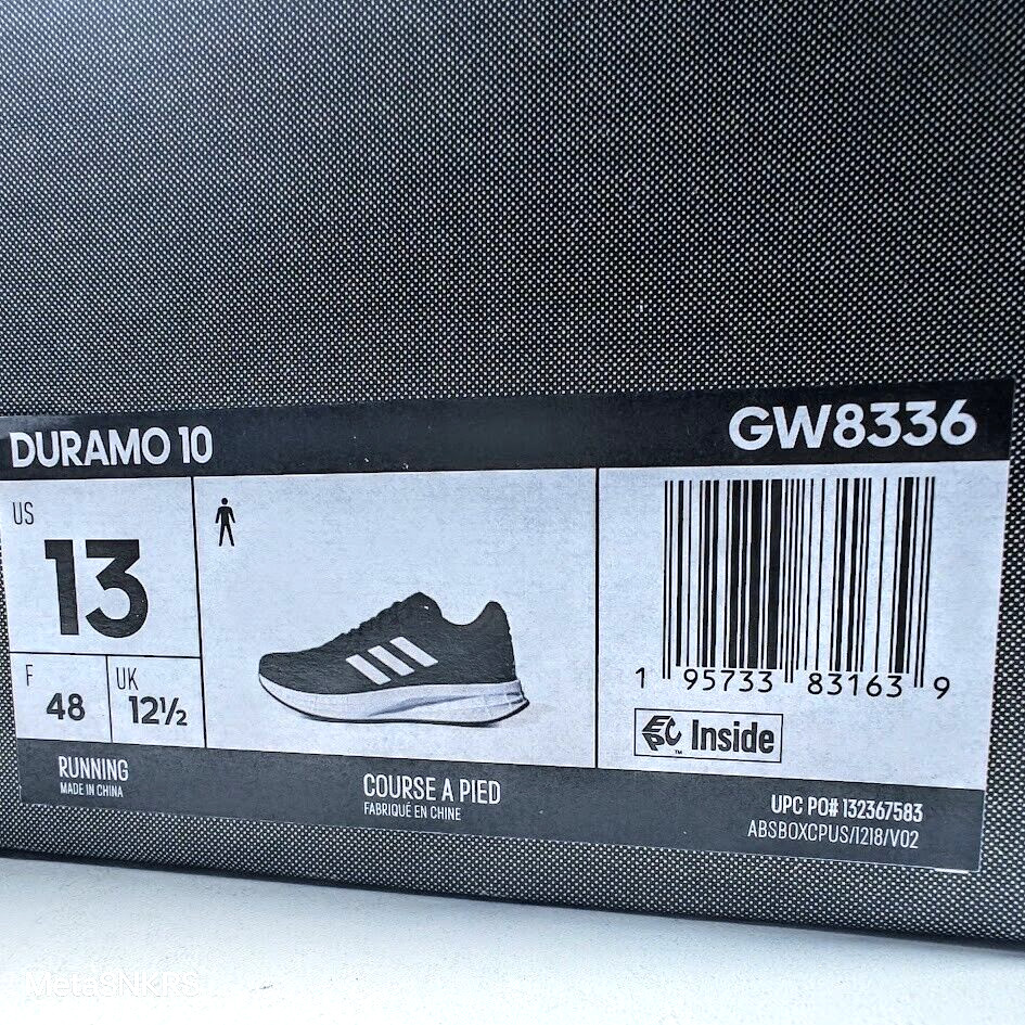 Adidas US 13 Men's  Black White Foam Comfort Mesh Runner Duramo 10   GW8336 New thumbnail 2